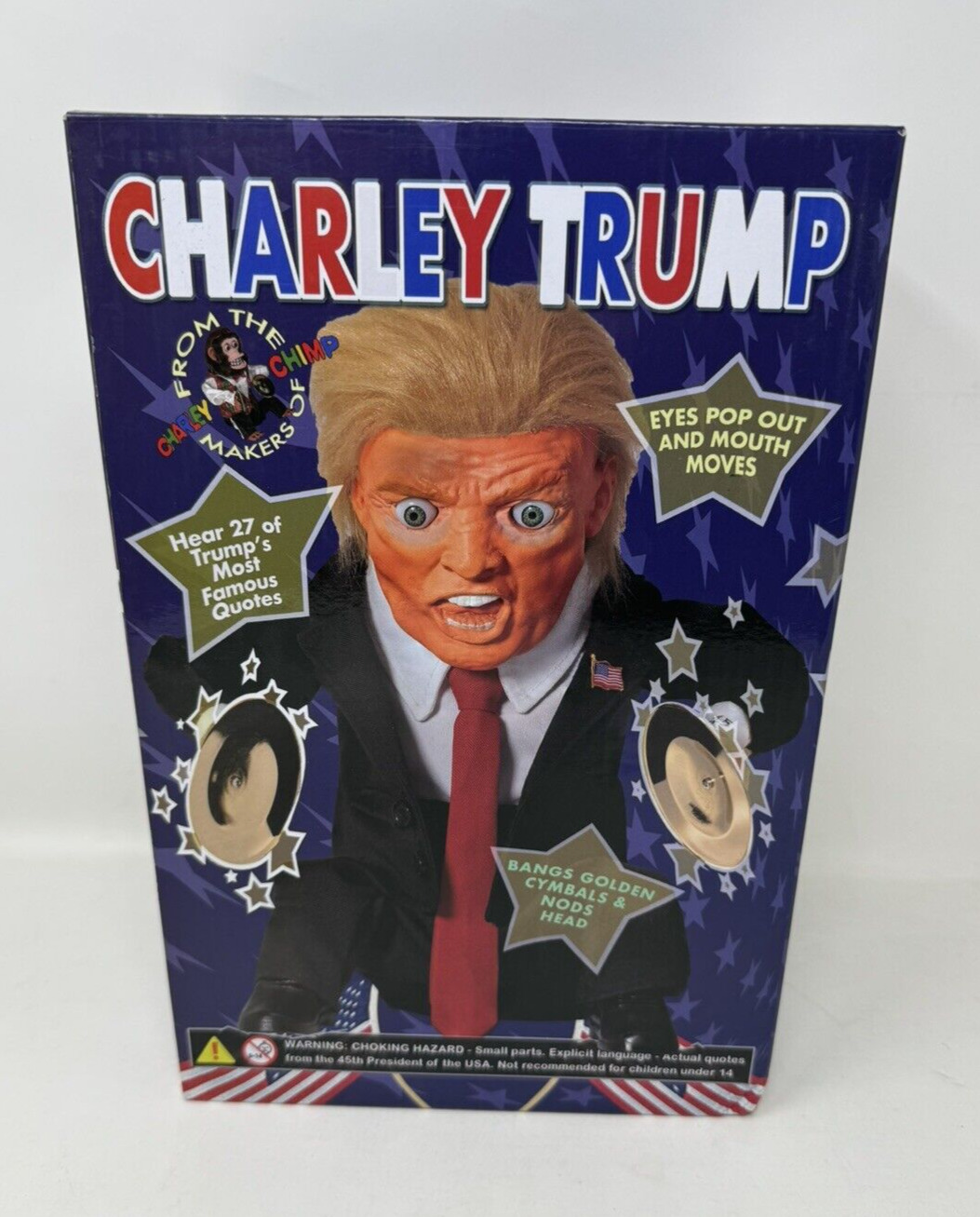 Charley Trump - Cymbal Banging, Talking, Eye Popping Doll Batteries NOT included