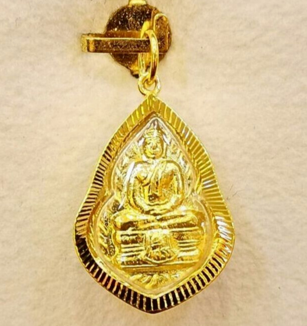 Phra Sothorn Pendant 18K Gold Thai Amulet Thai Yellow Asian Gift High Quality