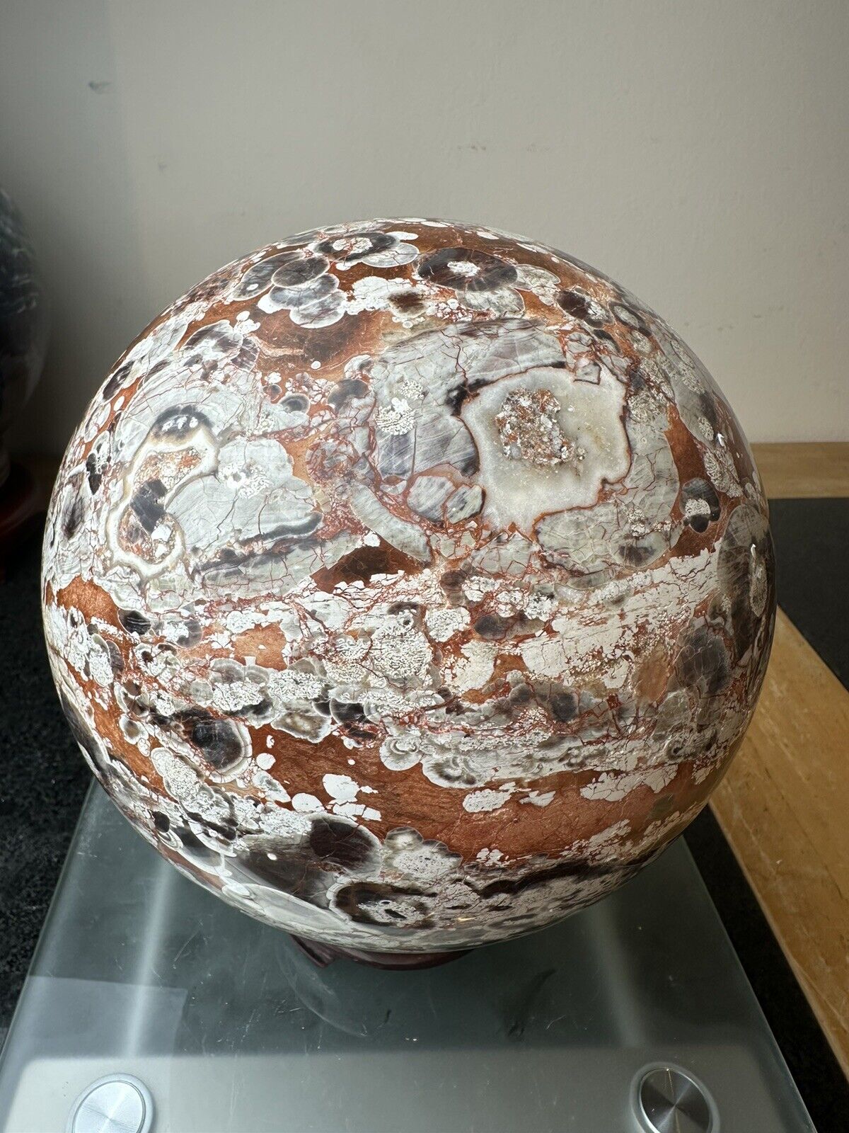 5kg Huge Gorgeous Pattern Large Money Agate Sphere Natural Crystal Stone