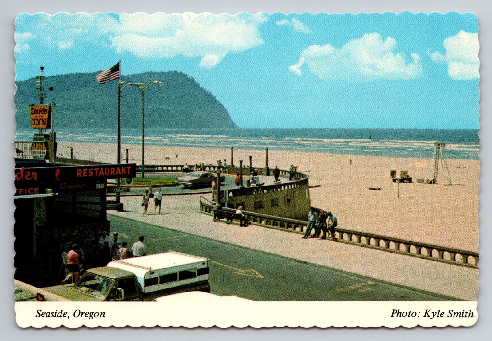 Seaside Oregon Tillamook Head Vintage Unposted Postcard Beach