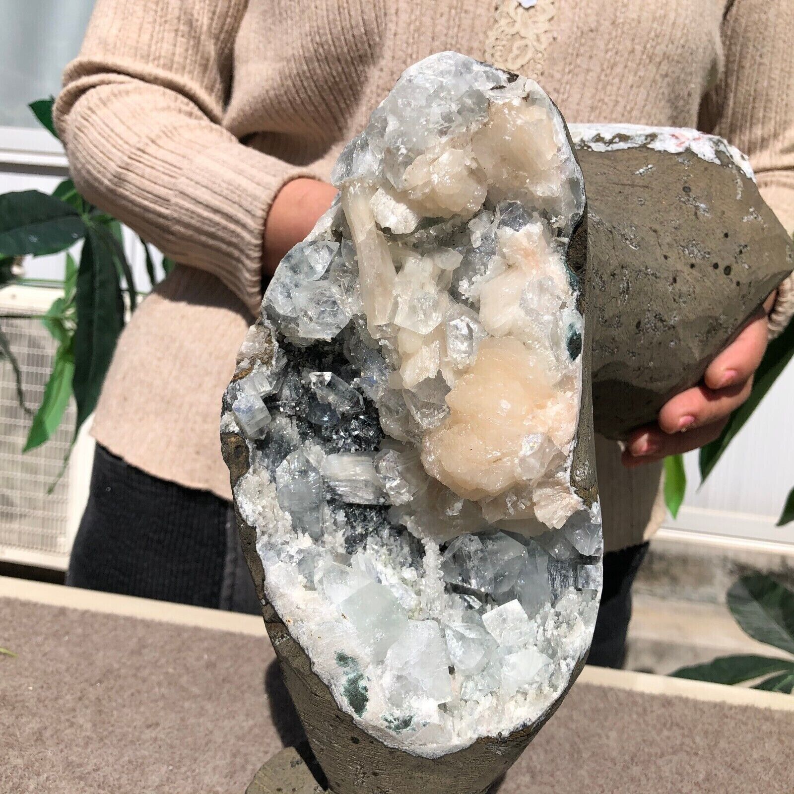13.5 LB Natural White Calcite Quartz Crystal Cluster Mineral Specimen Healing