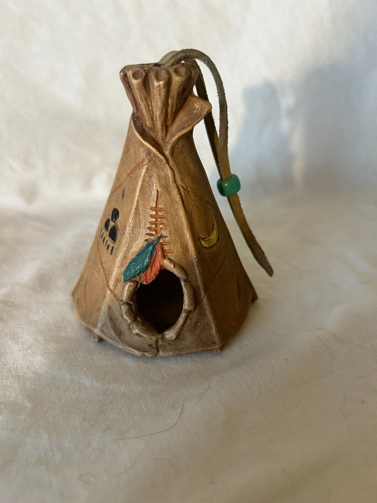 Vintage Miniature Handmade Ceramic Native American TEEPEE 4 Inch