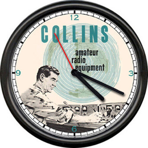 Collins Amateur Radio  Hamm Equipment Tube Dealer Sales Sign Wall Clock