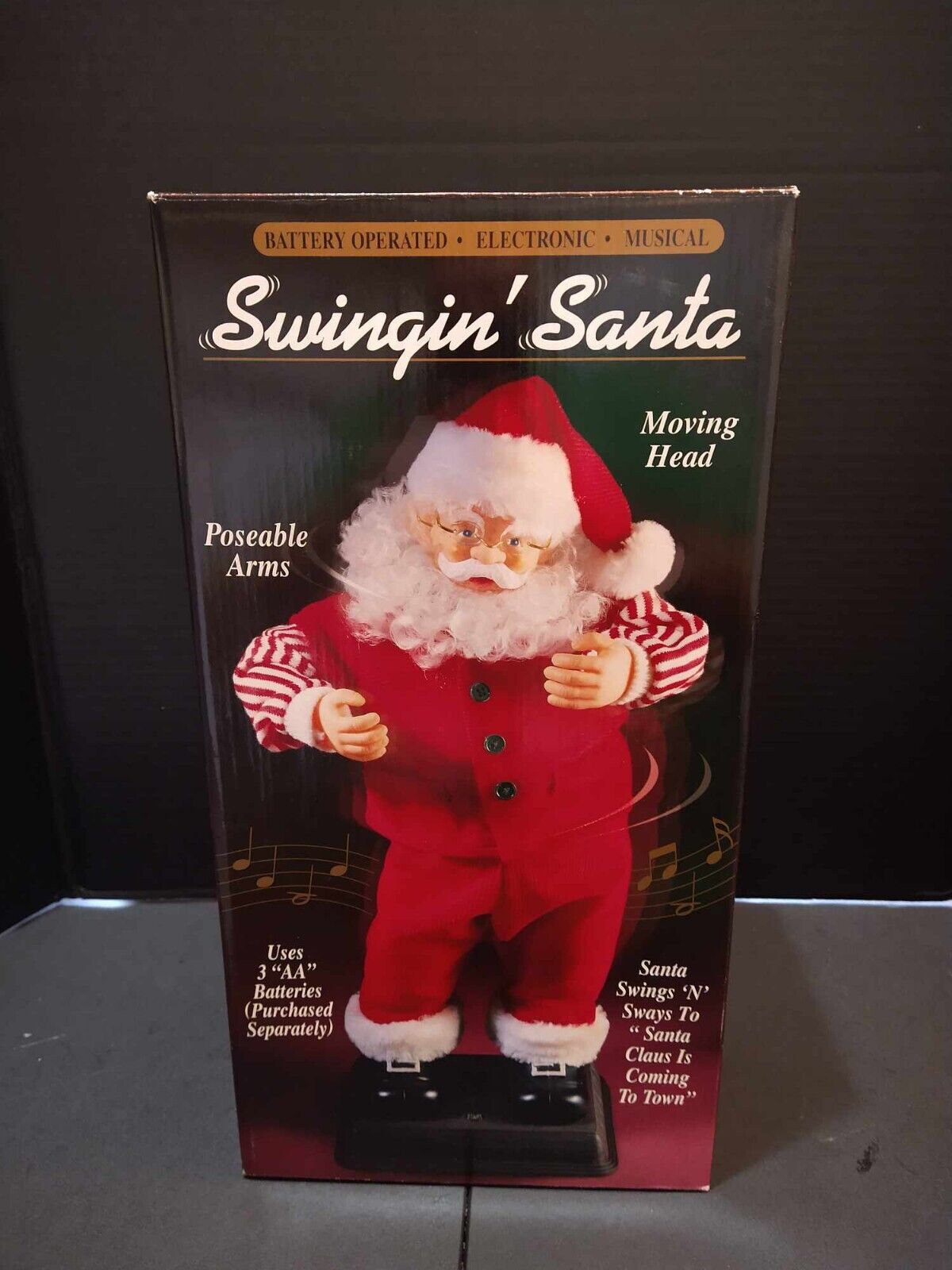 VTG Swinging Santa battery operated Christmas decoration Never removed from box