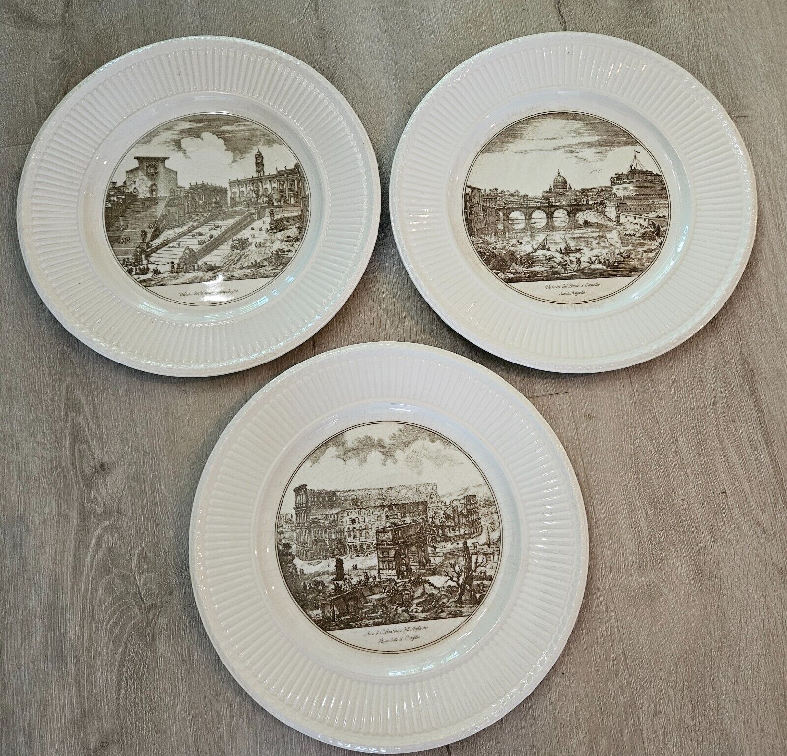 Wedgwood Piranesi Plates - Set of 3 - St. Angelo, St Mary Aracoeli, Constantine