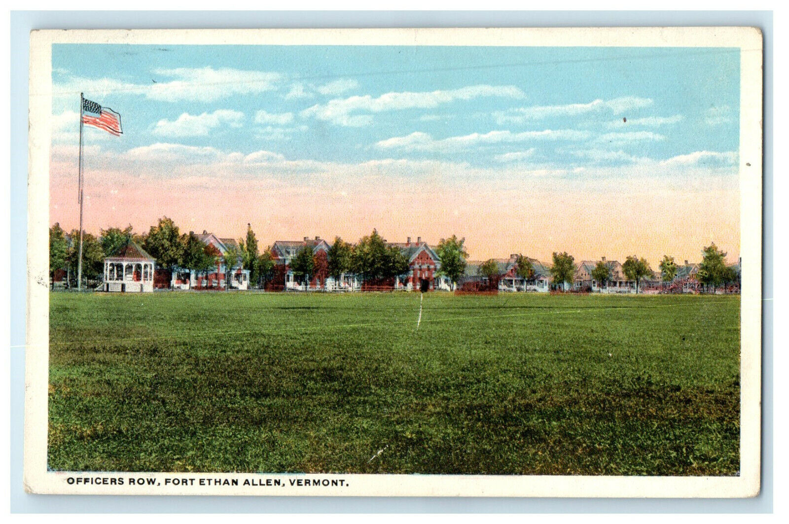 c1920s Officers Row Fort Ethan Allen, Vermont VT Unposted Postcard