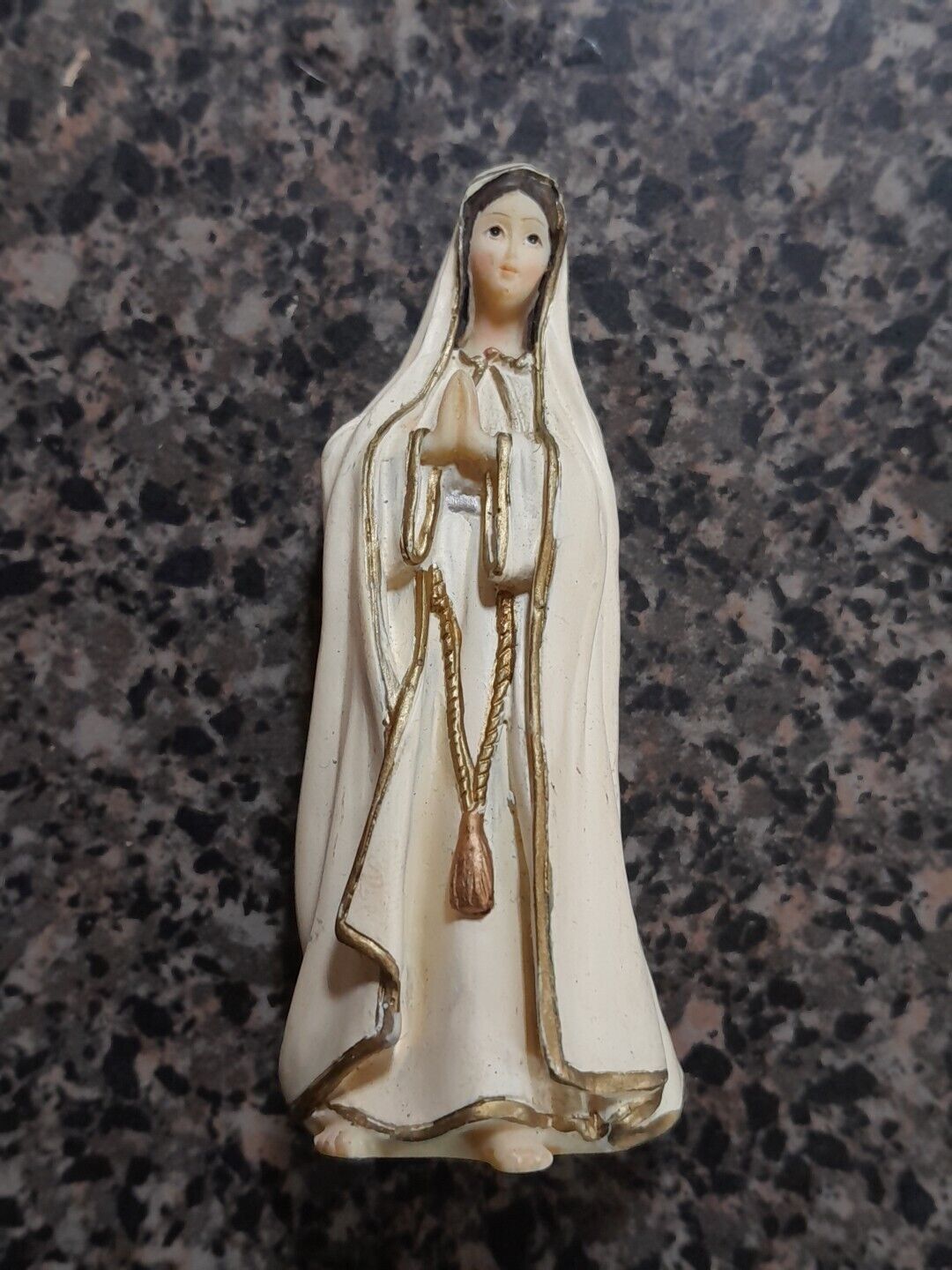Vintage Our Lady of Fatima Blessed Virgin Mary Dashboard Magnetic Statue 