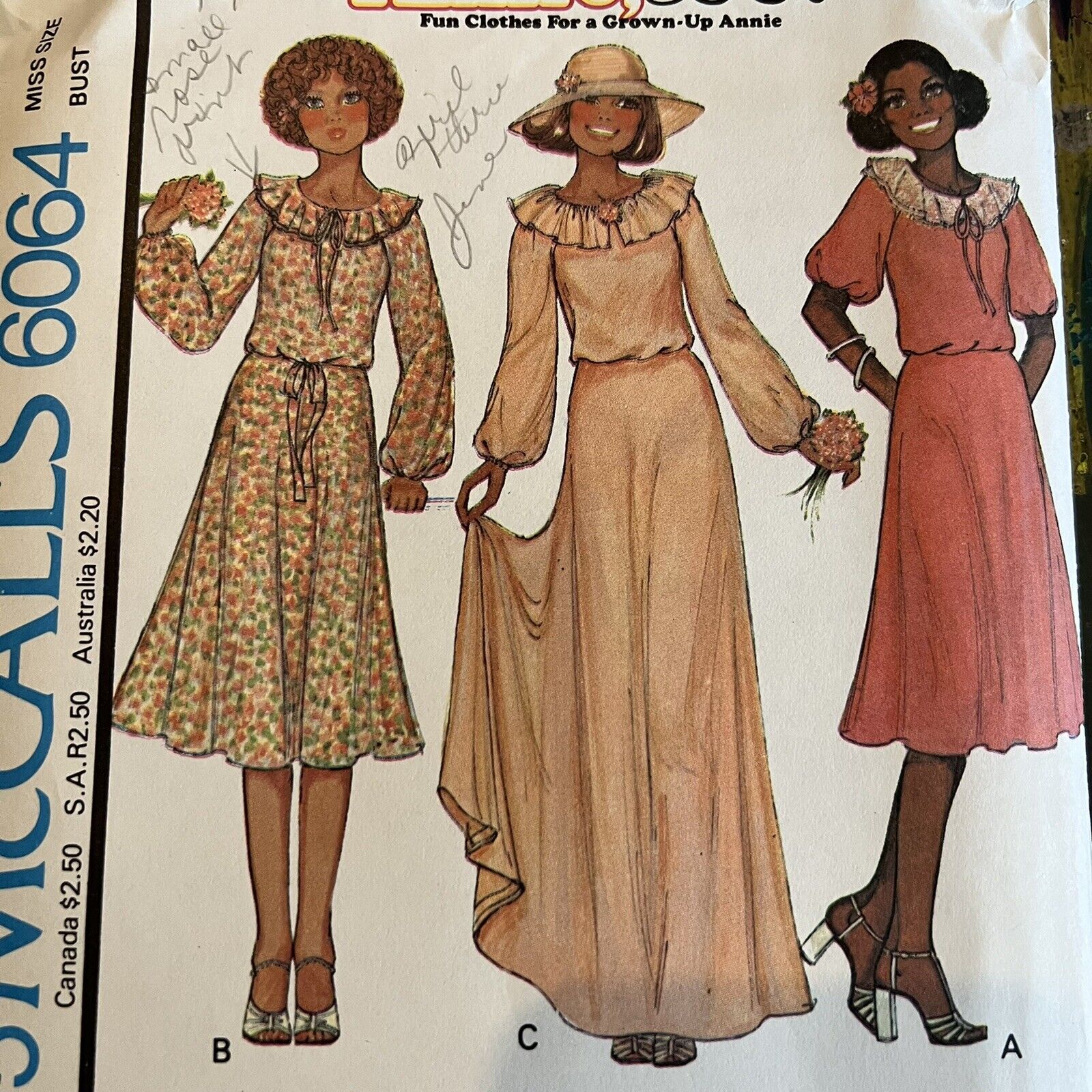 Vintage 70s McCalls 6064 Annie Too Dress or Brides Dress Sewing Pattern 12 UNCUT