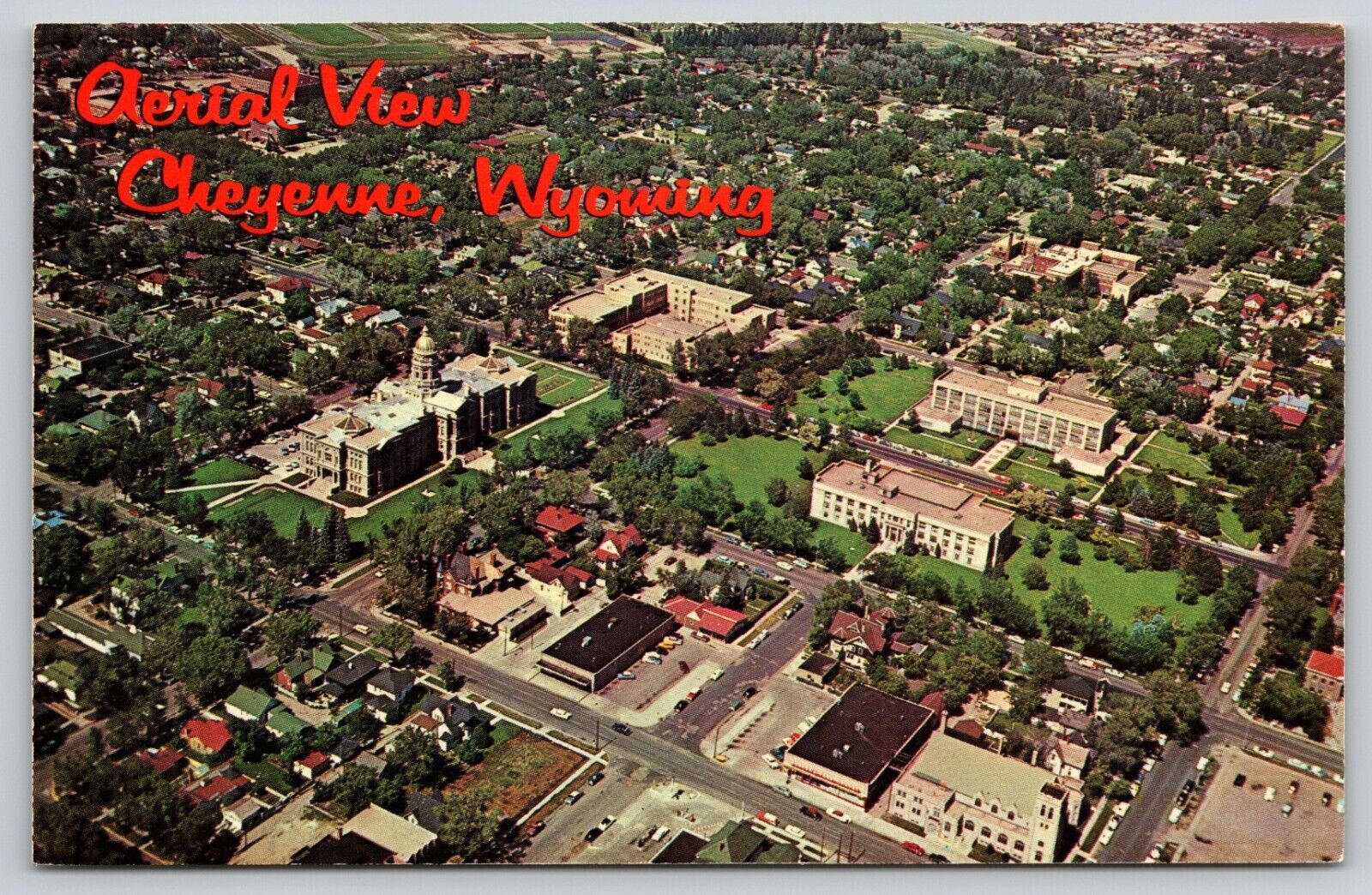 Postcard Aerial View Of Cheyenne Wyoming State Capitol UNP B10