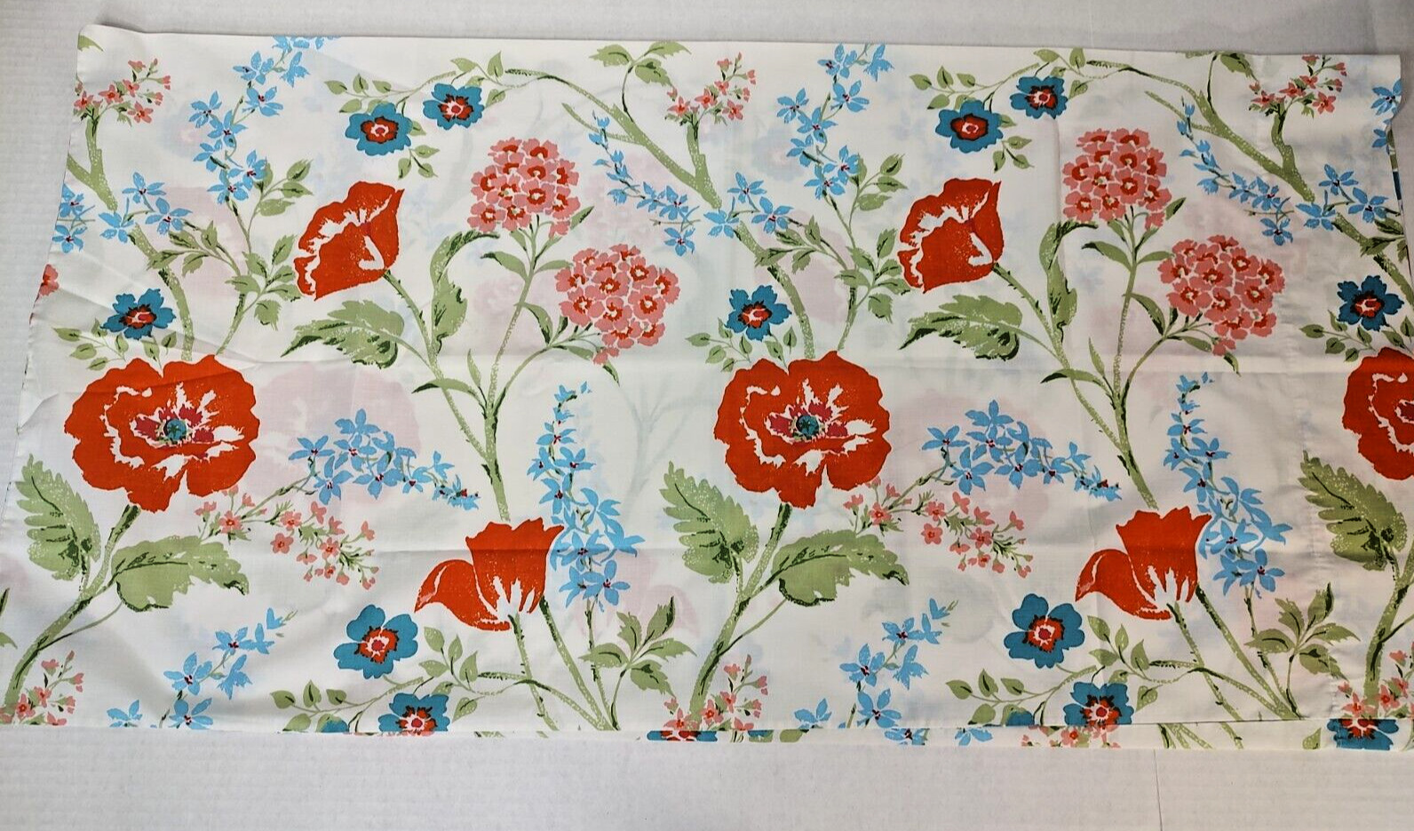 Vintage Floral King Size Pillowcase All Over Print Fieldcrest Perfection 1970's