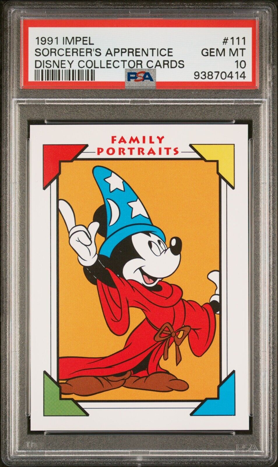 1991 Disney Collector Cards #111 Sorcerer's Apprentice Mickey Mouse PSA 10