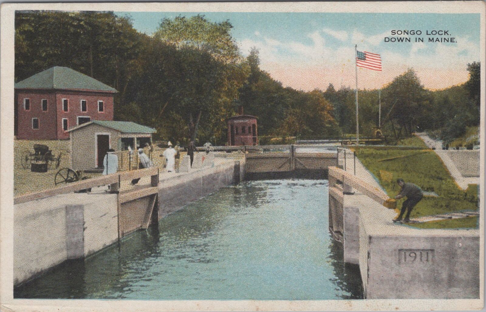 Songo Lock, Down in Maine c1910s Postcard