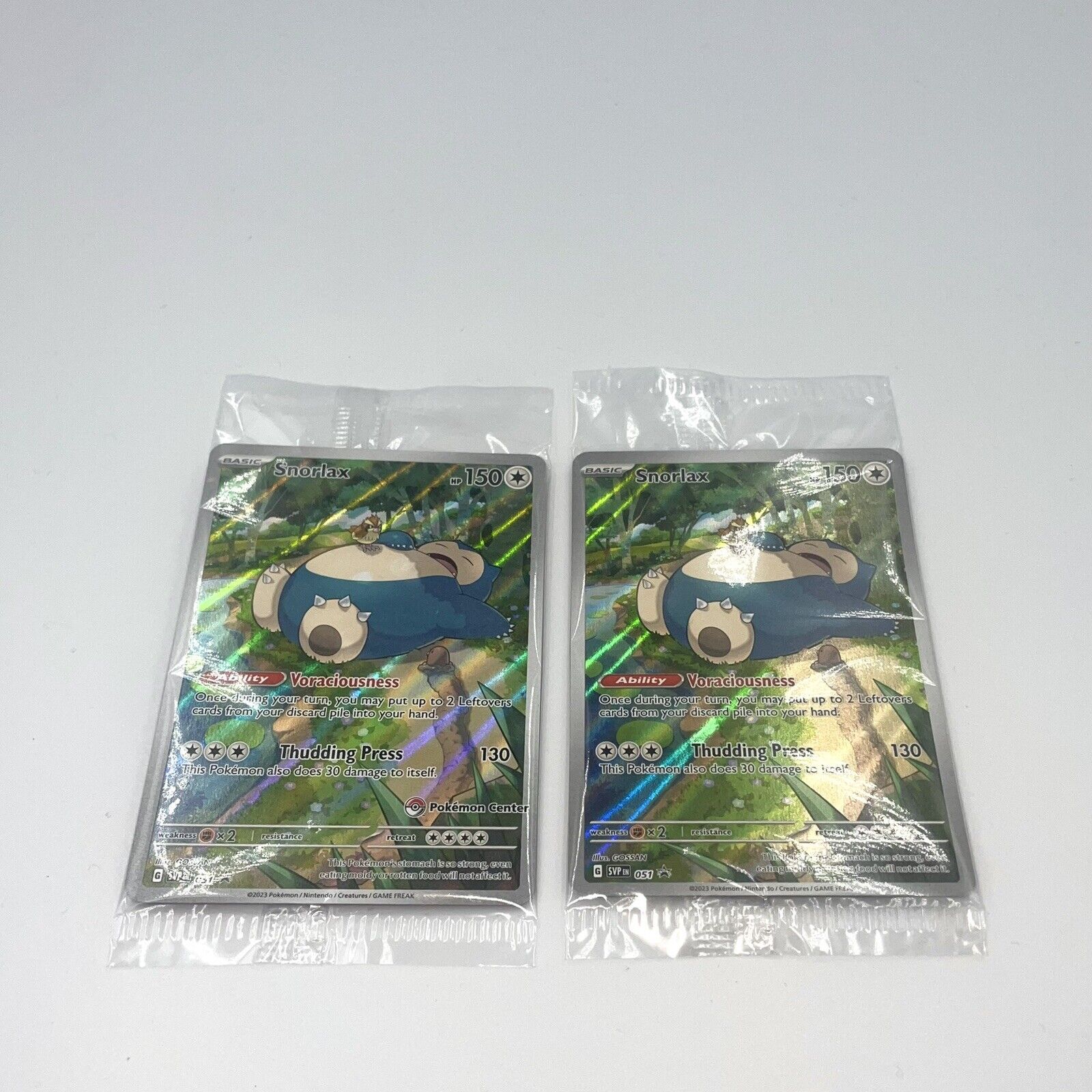 Pokémon Snorlax SVP051 Pokemon Center Stamped Promo Stamp New Sealed Pair