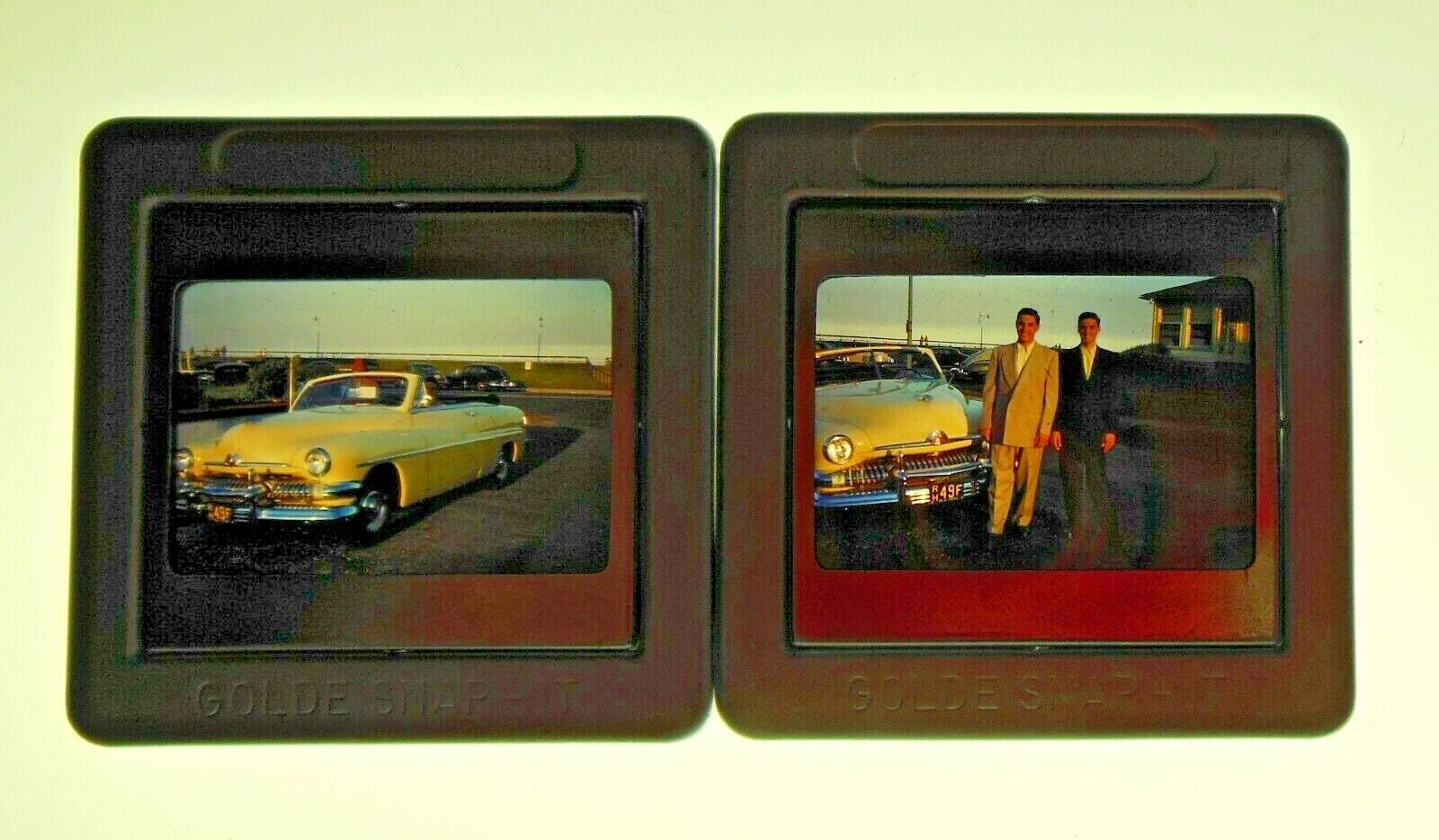 1951 Amateur 35mm Film Slides New Family Mercury Convertible Coupe Car Twins 