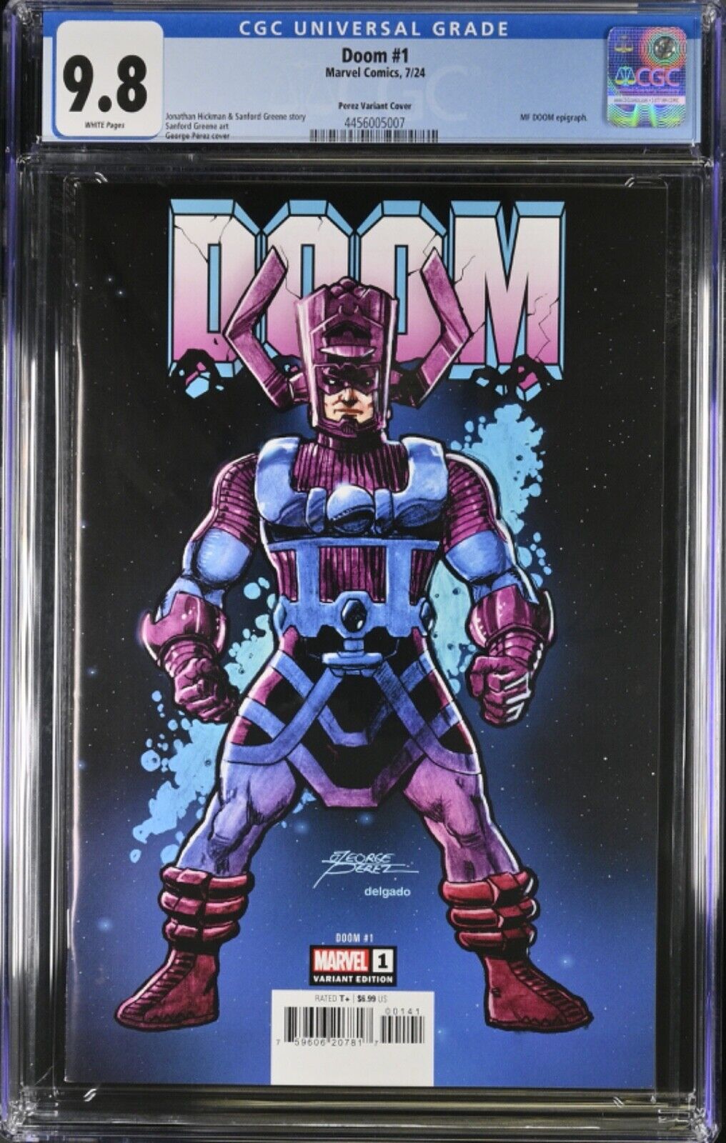 DOOM (2024 MARVEL) #1D CGC 9.8 W/P 🌍 COVER BY THE LATE GEORGE PEREZ 🌍 R.I.P.