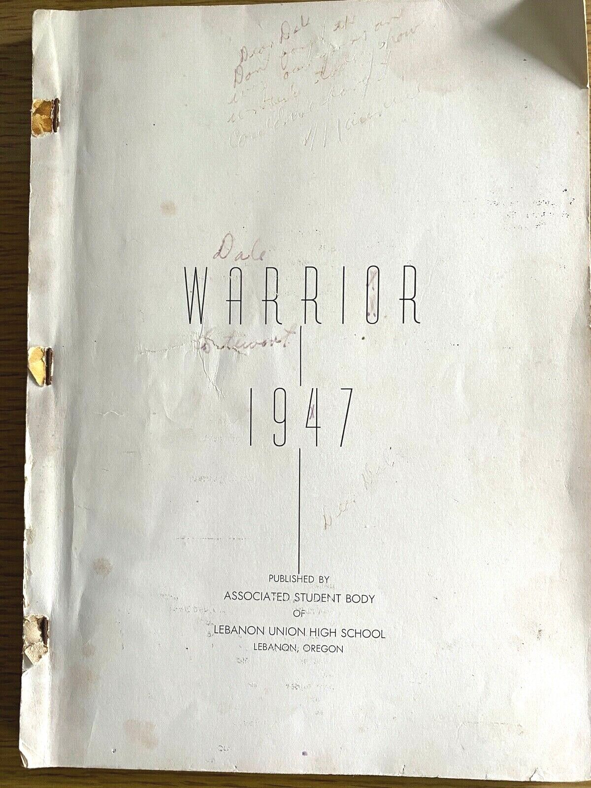 1947 Yearbook LEBANON HIGH SCHOOL photographs & athletics WARRIOR Albany, Oregon