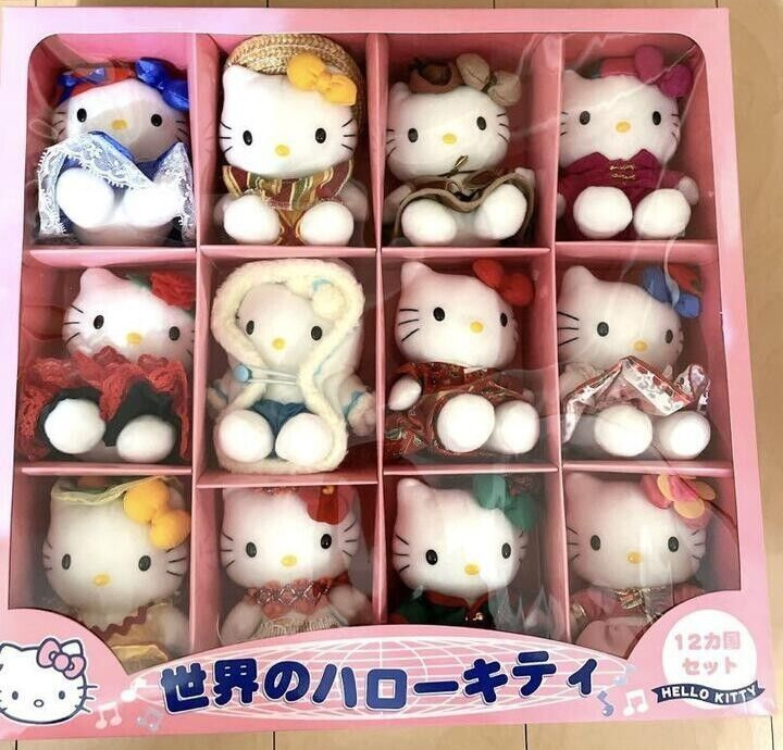Hello kitty of the World Sanrio Plush dolls 12 Countries Set Vintage JP FS Rera