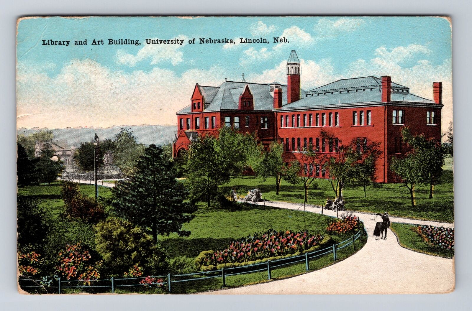 Lincoln NE-Nebraska, University Of Nebraska Library & Art Vintage Postcard