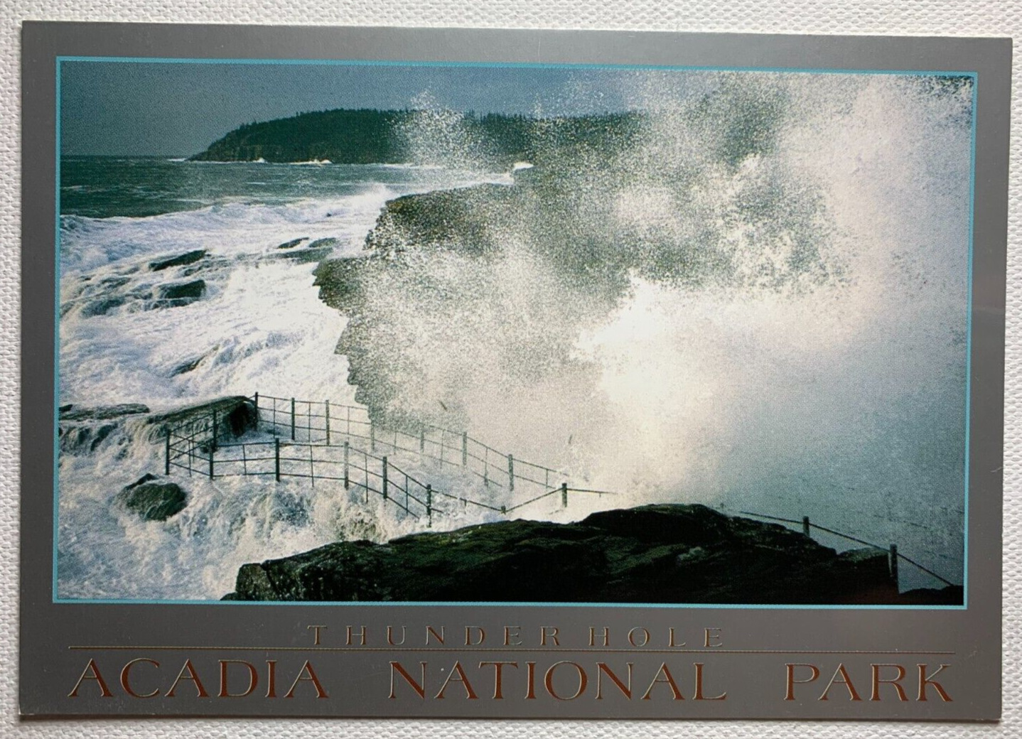 Acadia National Park Postcard Maine Thunder Hole Unposted Chrome Undivided Back