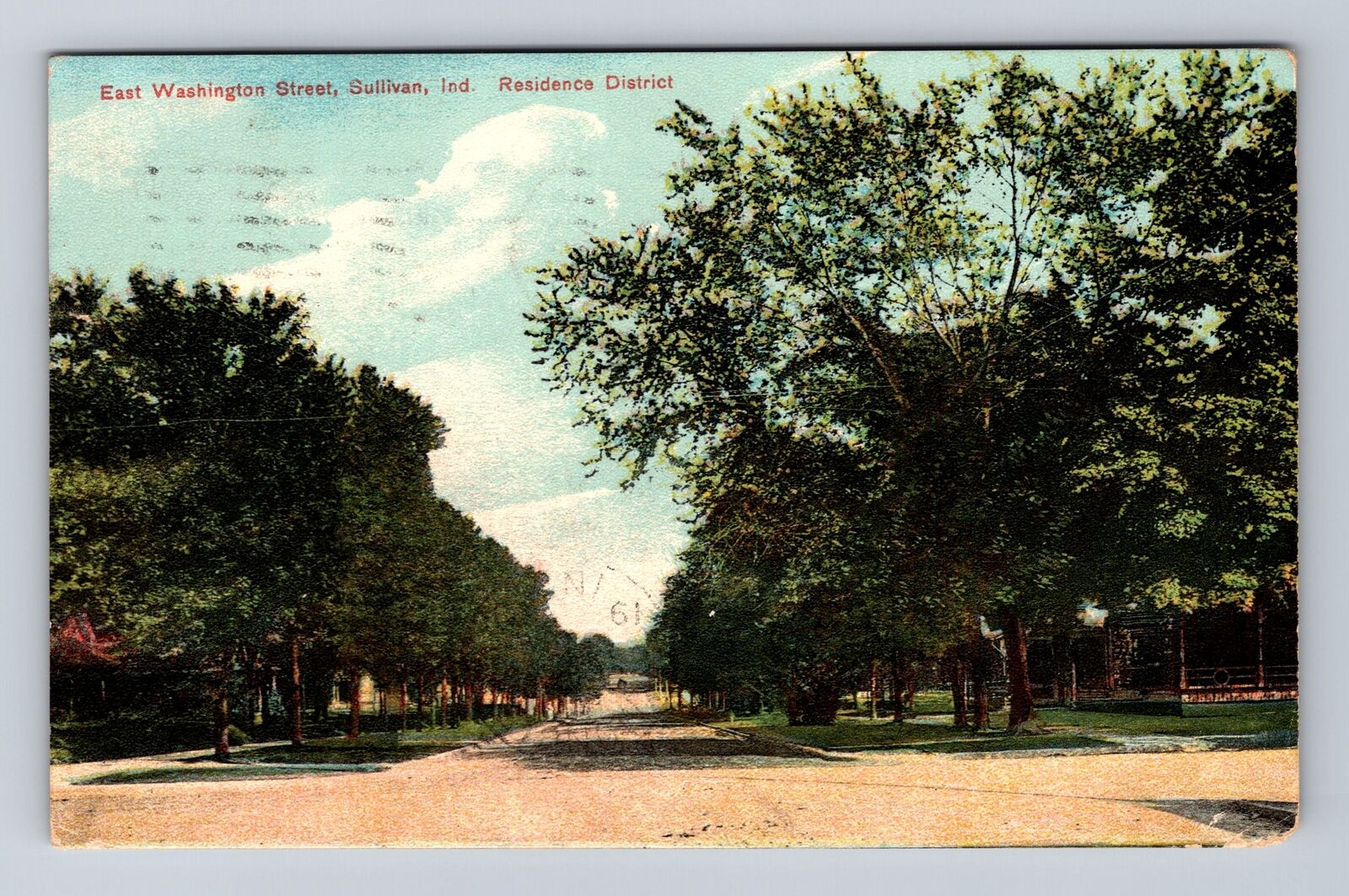 Sullivan IN-Indiana, Residential District E Washington Street Vintage Postcard