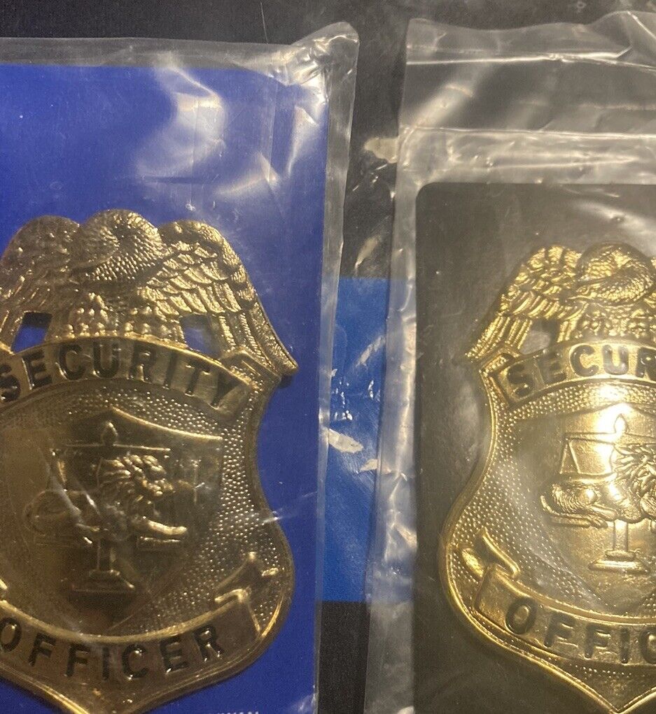 Vintage 1960’s SEALED Security Officer Guard Hat Pin  Badge SET Rare Obsolete