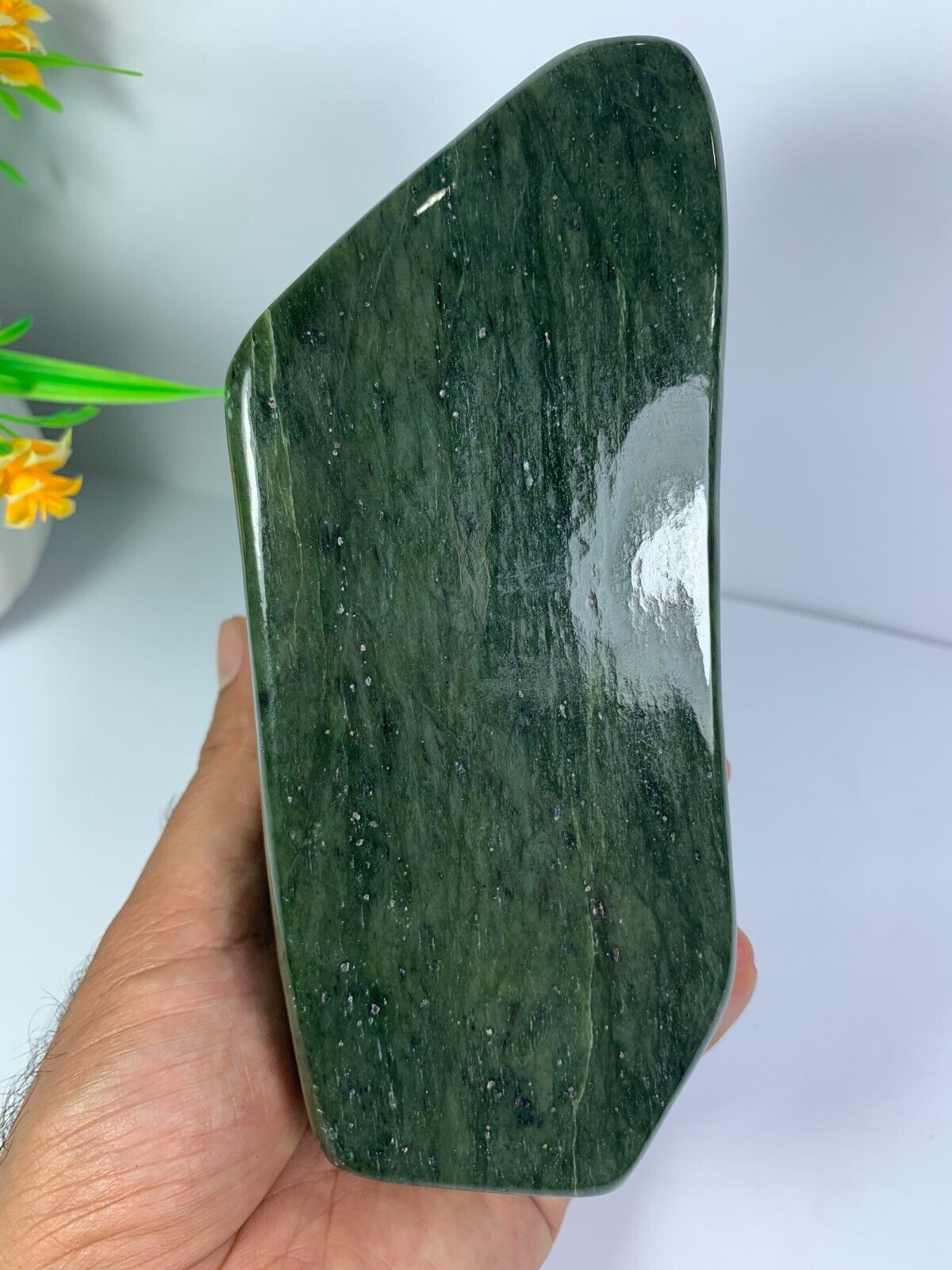 2.3LB Nephrite Jade Rough Polished Stone Tumble Natural Freeform Crystal