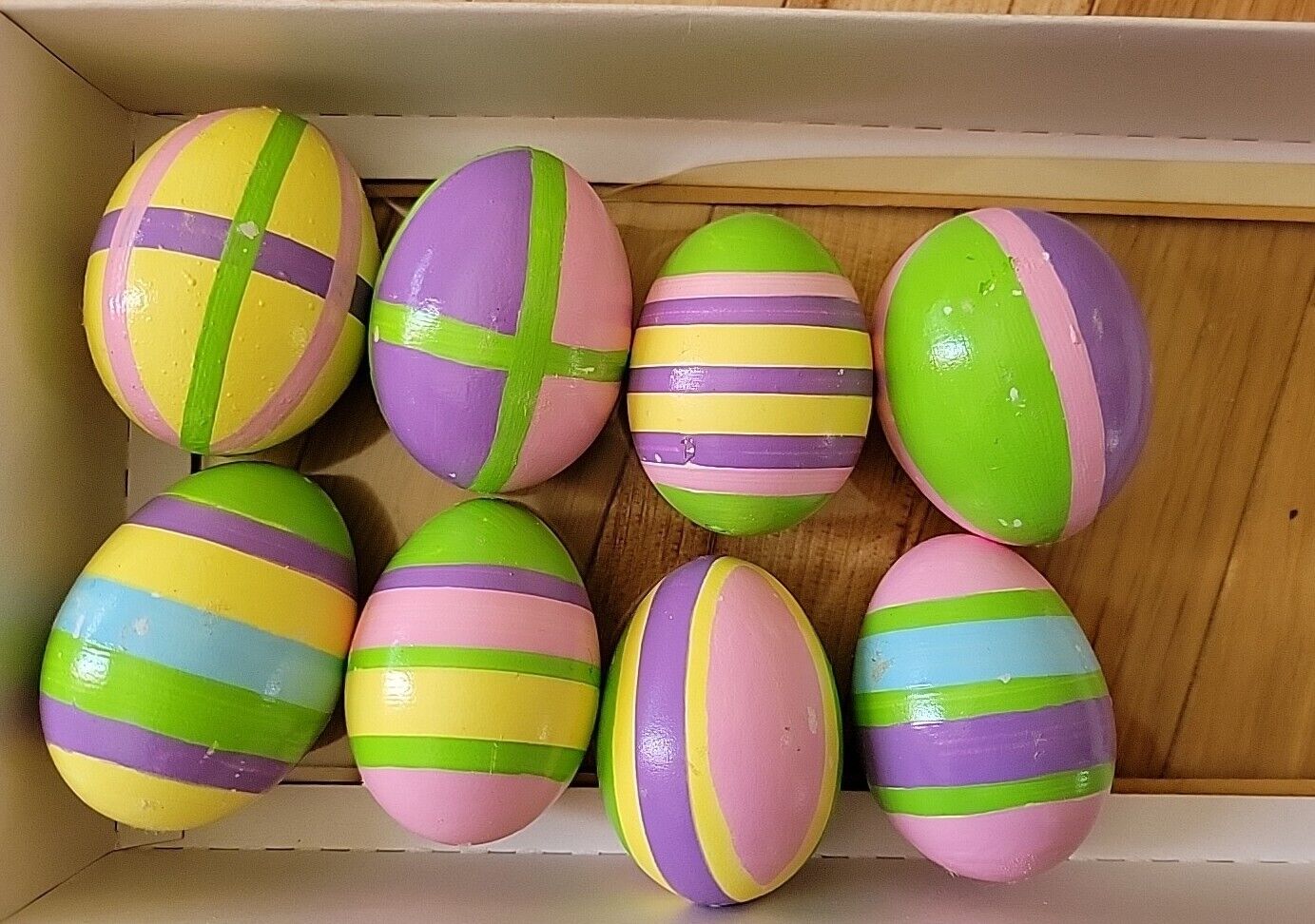 Handpainted Czech Republic Blown Hollow Real Easter Eggs Decor Vintage Set Of 8