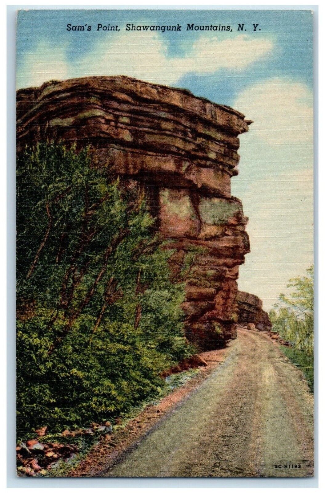 c1930's Sam's Point Dirt Road Shawangunk Mountains New York NY Vintage Postcard