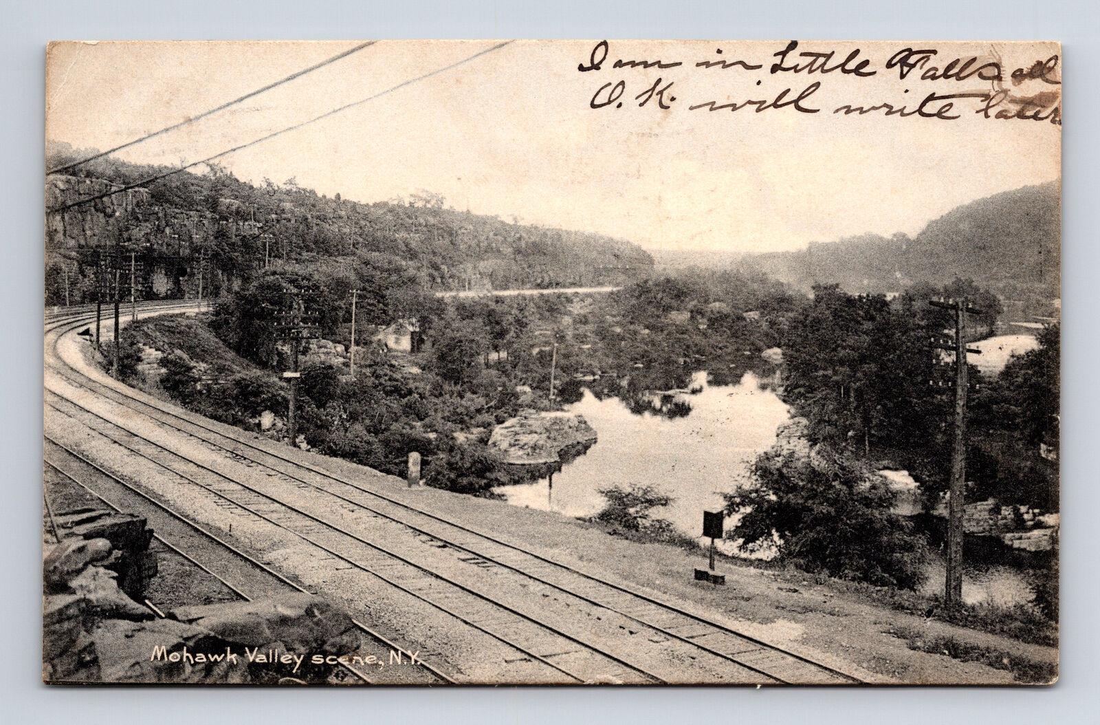 c1910 Scenic Railroad View Mohawk Valley New York NY ROTOGRAPH Postcard
