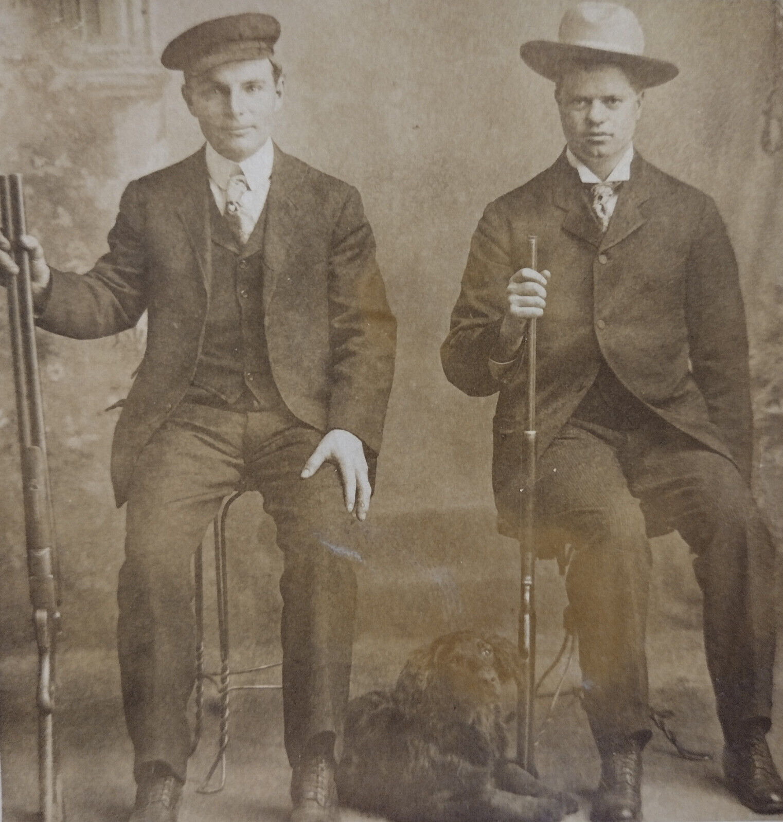 RPPC Real Photo Postcard Hunting Hunters Shotguns Dog Undivided Pre-1907 Antique