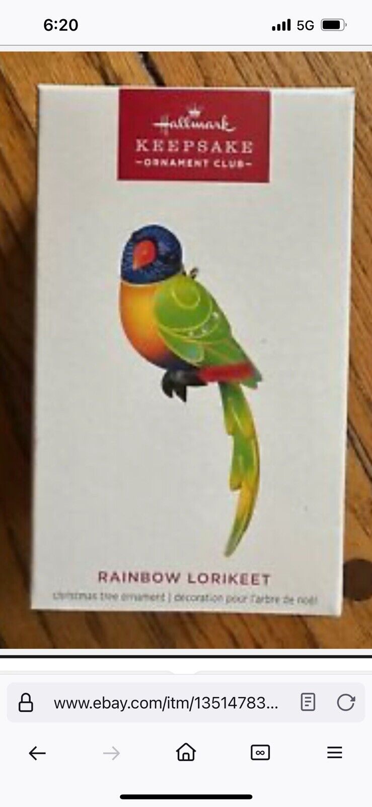 2024 Hallmark RAINBOW LORIKEET Bird KOC Member Exclusive Keepsake Ornament NEW