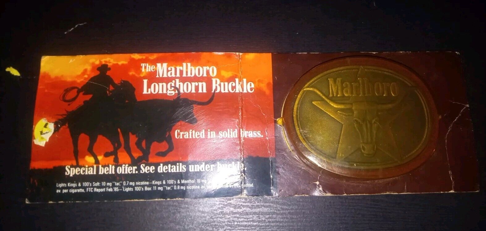 vintage marlboro longhorn beltbuckle 