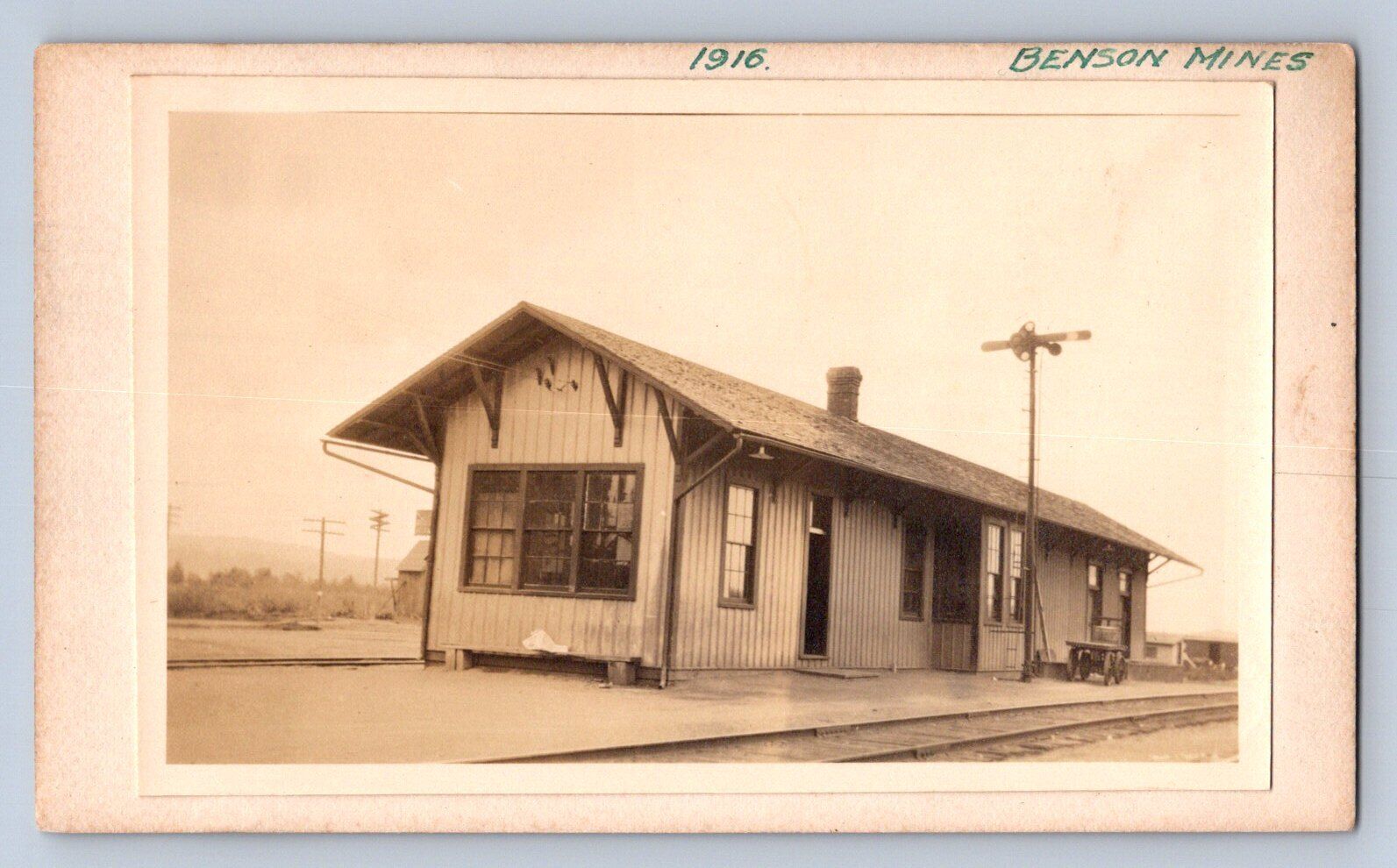 PC1/ Benson Mines New York Non-Postcard c1910 Photo NYC&HR Railroad Depot 625