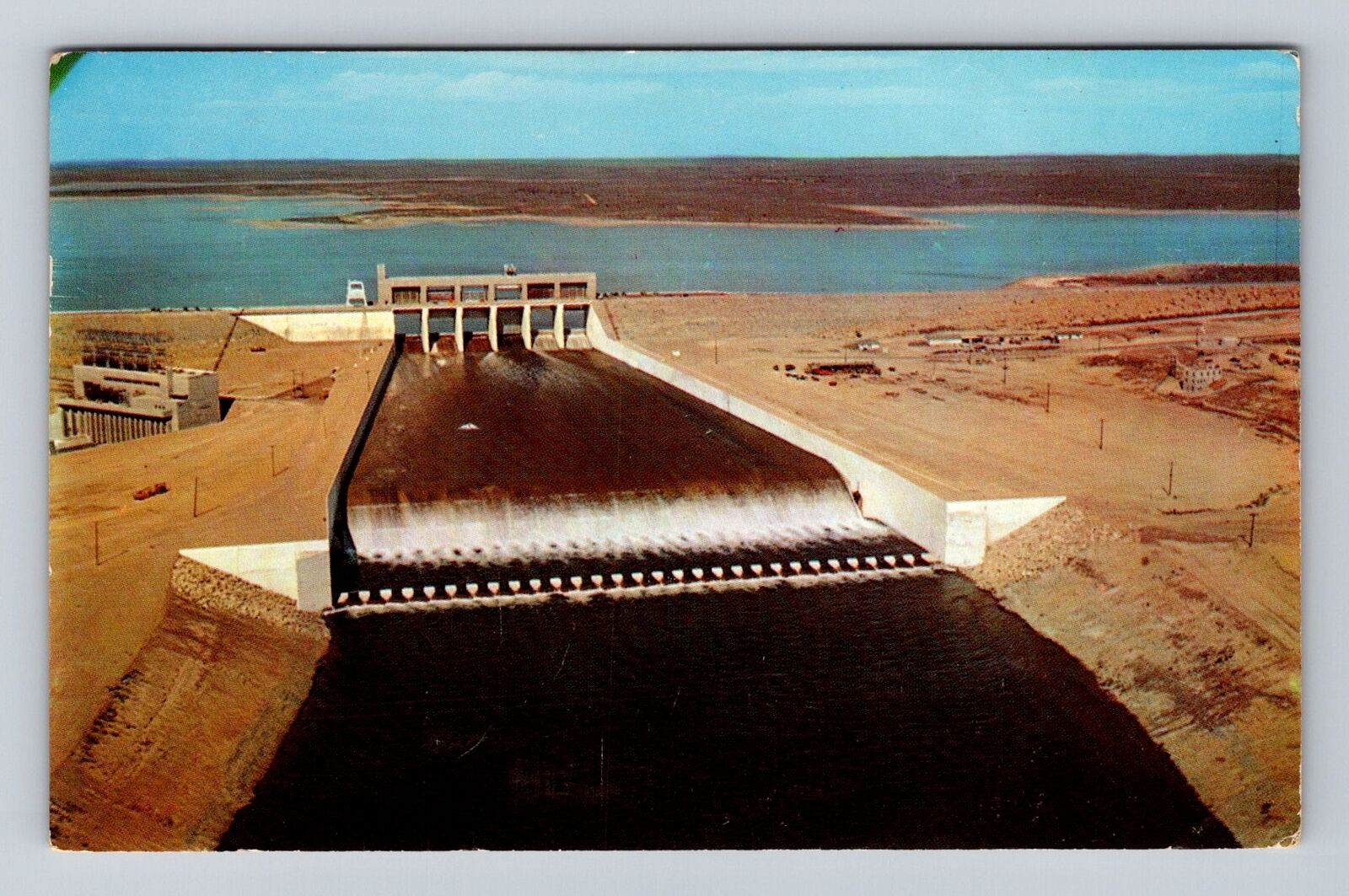 Laredo TX-Texas, Falcon Dam, Falcon Lake, Antique Vintage Souvenir Postcard
