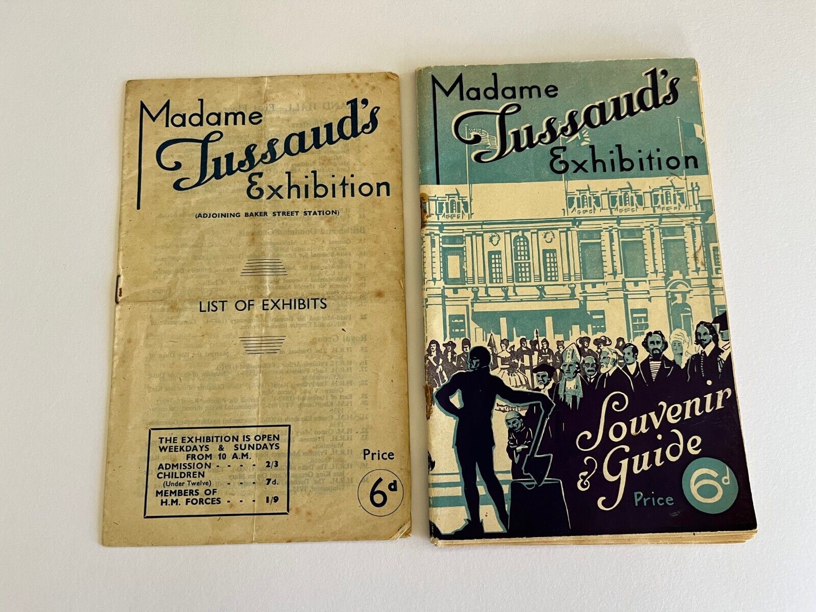 1930's MADAME TUSSAUD'S Exhibition Souvenir Guide Booklet WAX MODELS Illustrated