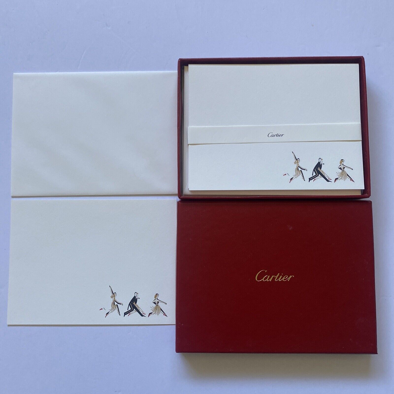 Cartier 10 Stationery Card Letter Note and 10 Envelope w/Box