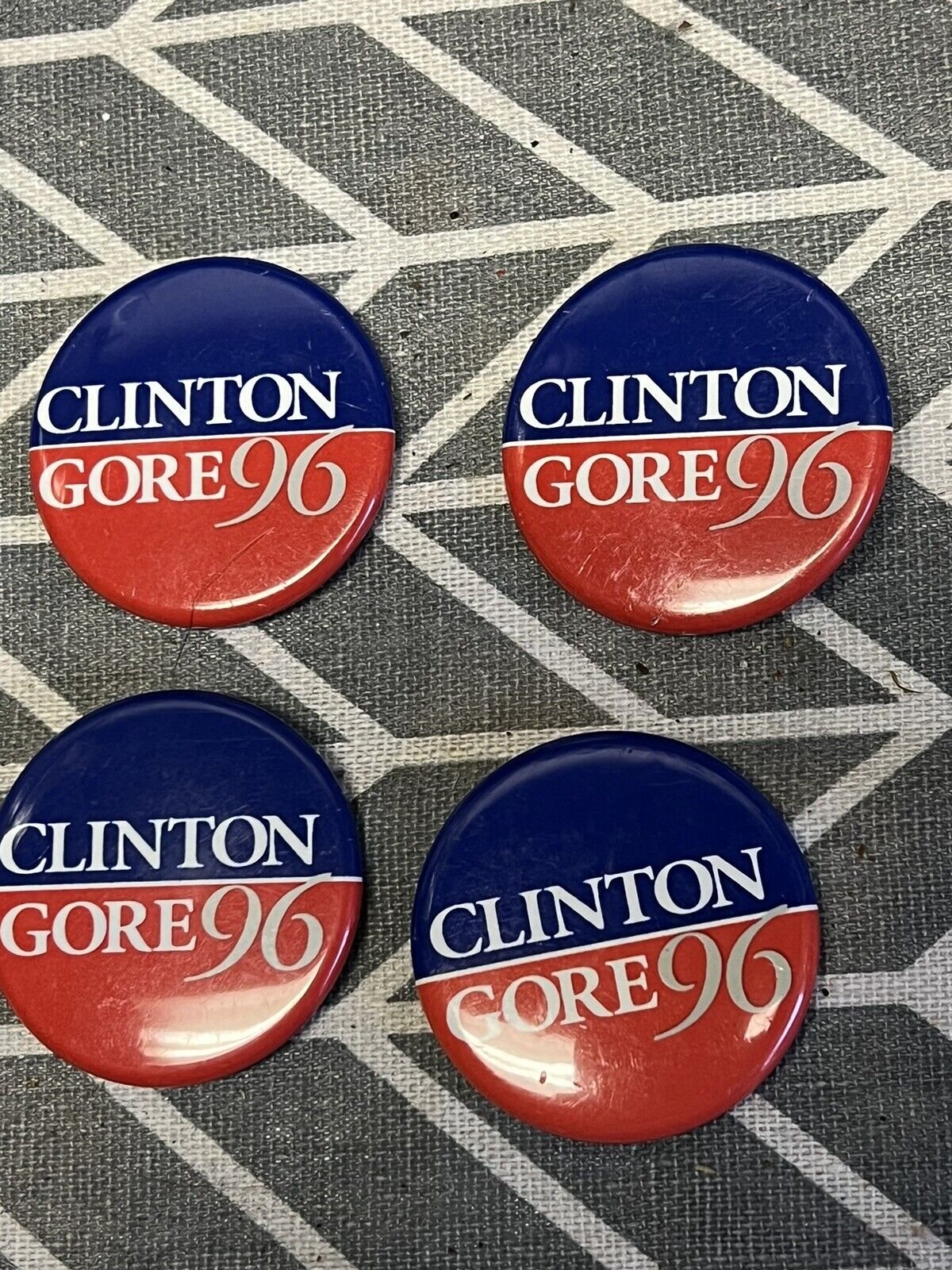 1996 Bill Clinton/Al Gore '96 Presidential Campaign Button/Pin S84 (4)