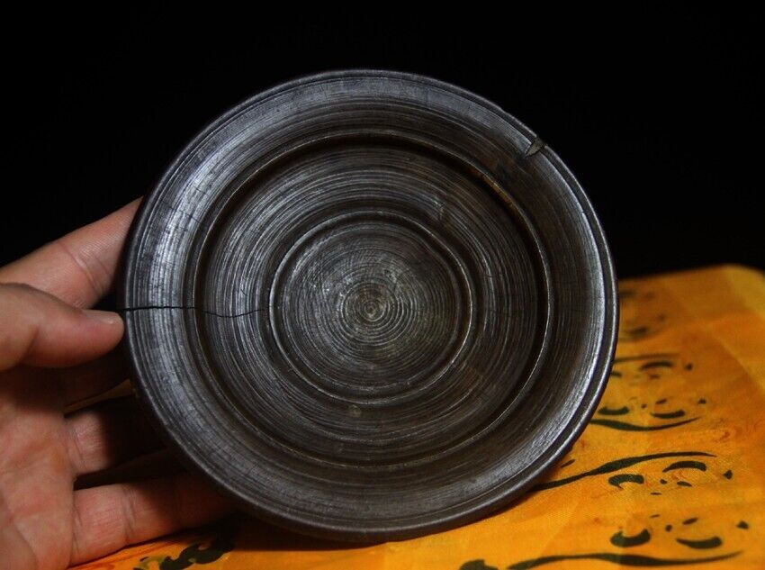 Real Nice Tibet Tibetan 19th Century Old Buddhist Carved Wood Offering Bowl Dish