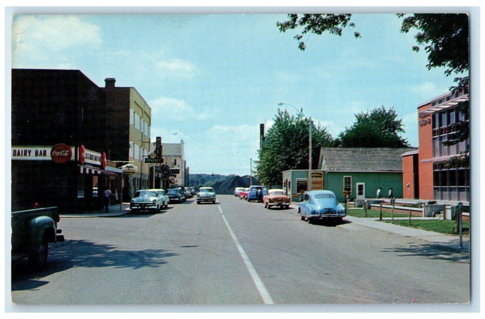 c1960's Richmond Street Amherstburg Ontario Canada Vintage Unposted Postcard