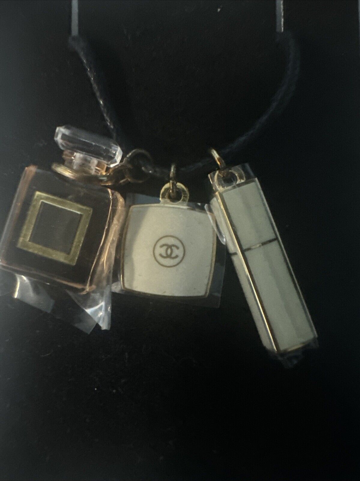 Chanel 3 Charms Miniatures Perfume Bottle, Lipstick and Compact France