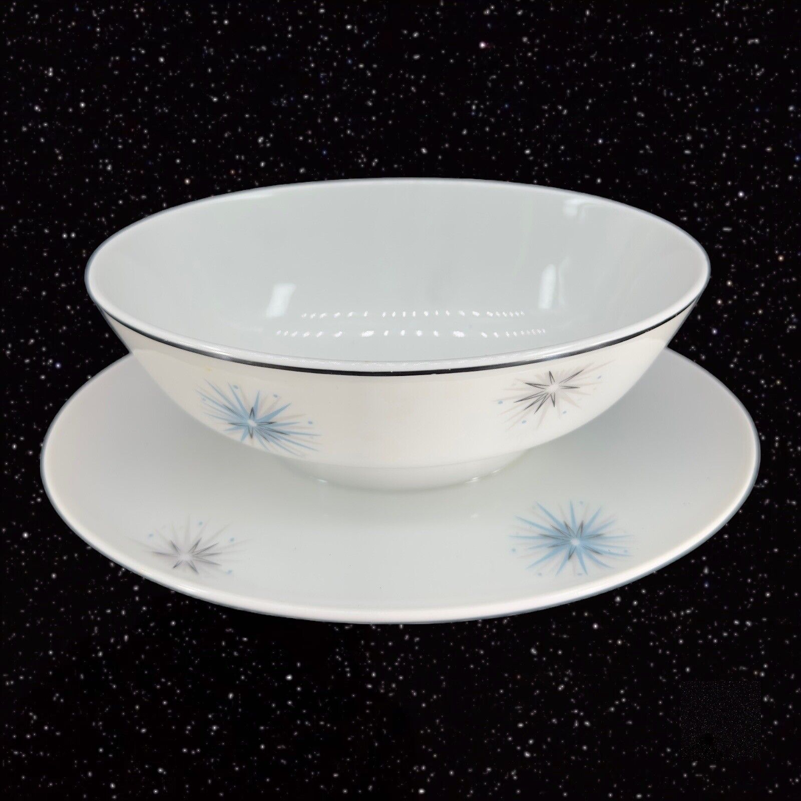 Vintage Easterling Gravy Boat Dish Star Porcelain Ceramic Mid Century VTG