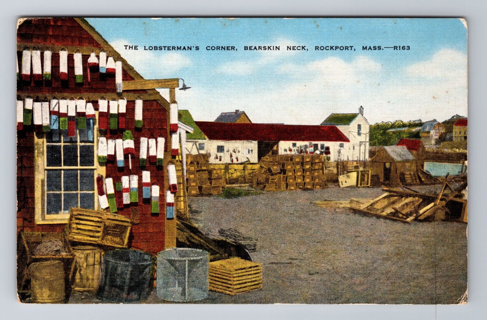Rockport MA-Massachusetts, Bearskin Neck, Lobsterman's Corner, Vintage Postcard