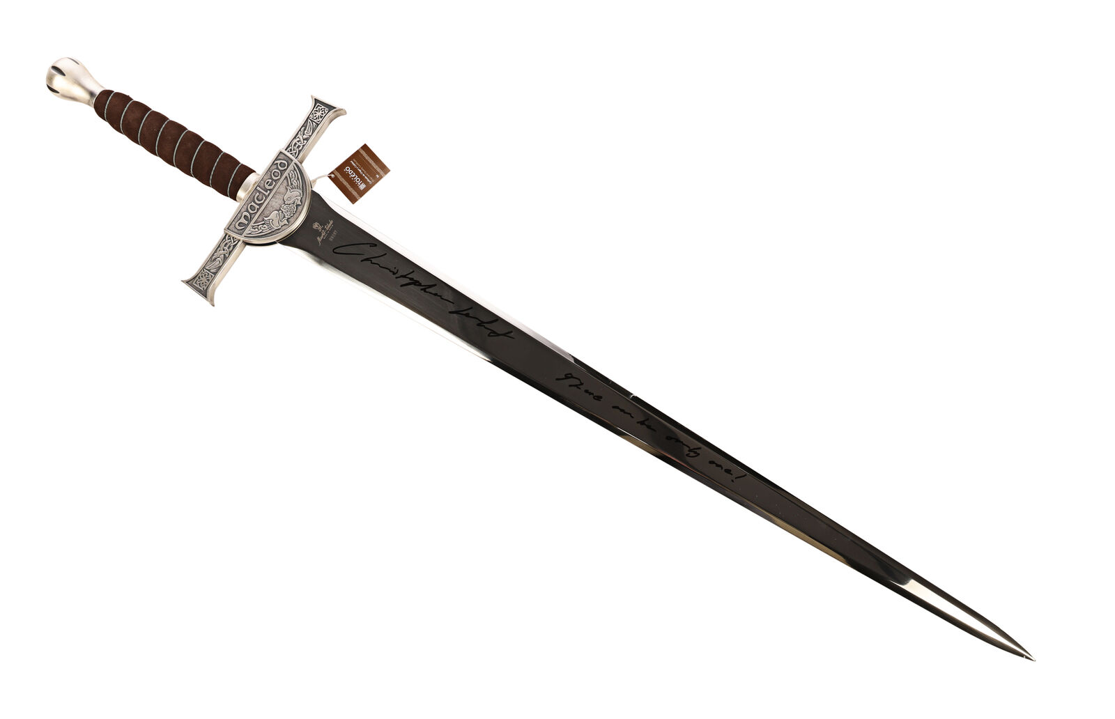 Highlander Replica MacLeod Sword Autographed by Christopher Lambert, 43”x9”x1”