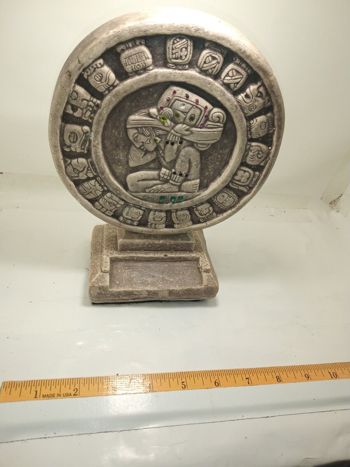 Aztec Calendar Mayan Wall Plaque with a stand