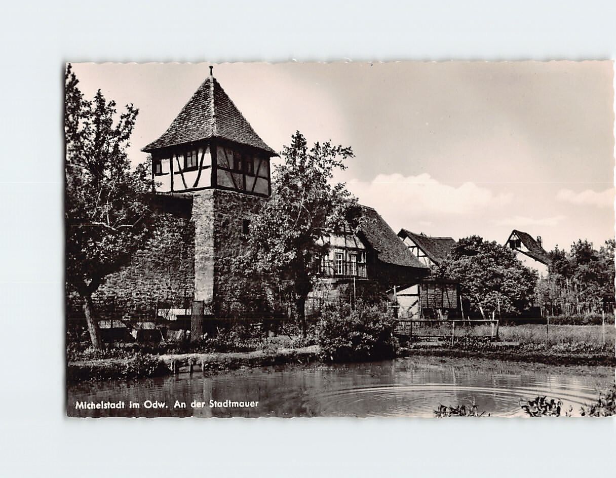 Postcard On the City Wall Michelstadt Germany