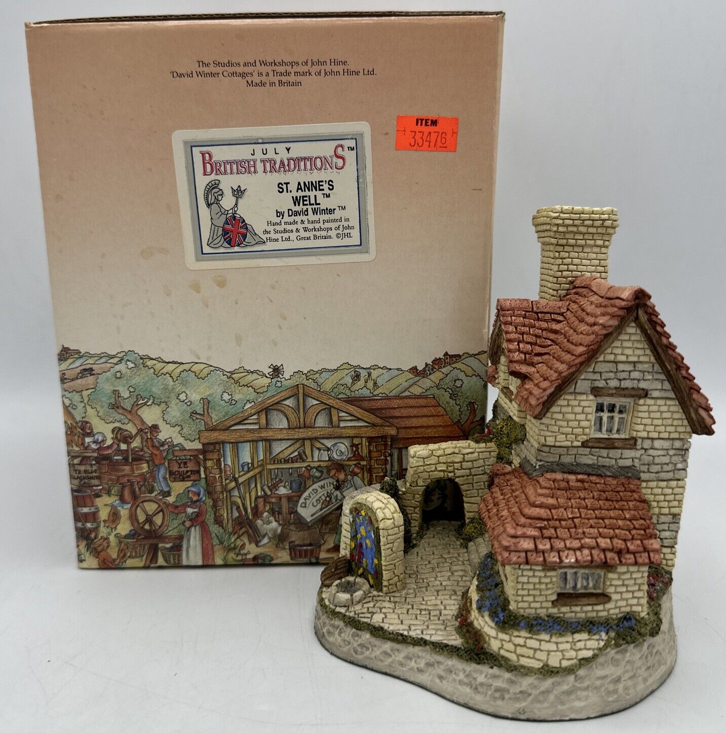 David Winter Cottages St. Anne’s Well July British Traditions Vintage 1989 w Box