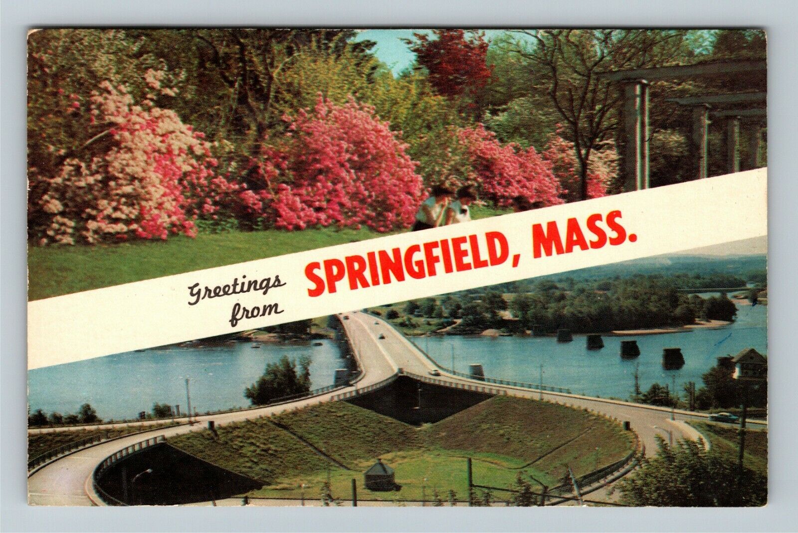 Springfield MA-Massachusetts Banner Greetings Vintage Postcard