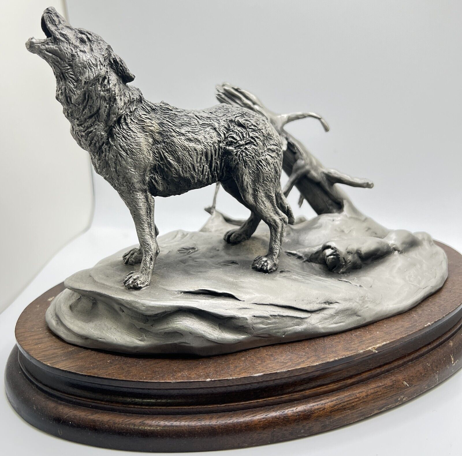 AUDUBON SOCIETY 75TH ANNIVERSARY PEWTER SCULPTURE TIMBER WOLF BY LOATES 79 13CG