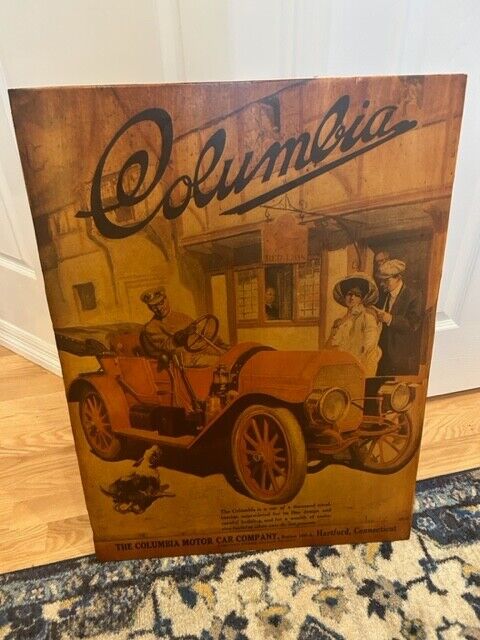 1910 Columbia motor car co Vintage Wood Sign