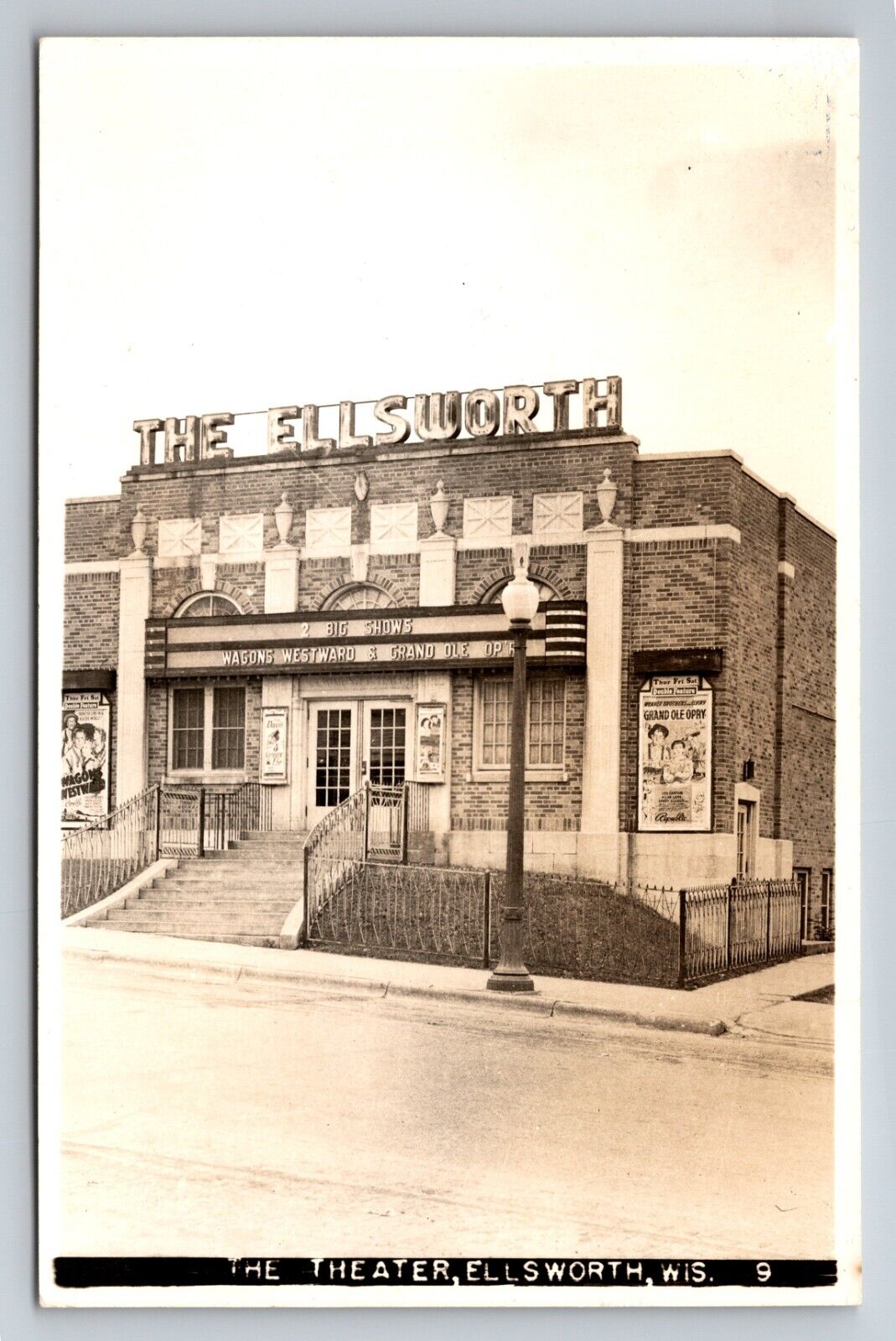 The Theater Ellsworth Wisconsin Vintage Unposted 1940's RPPC Postcard